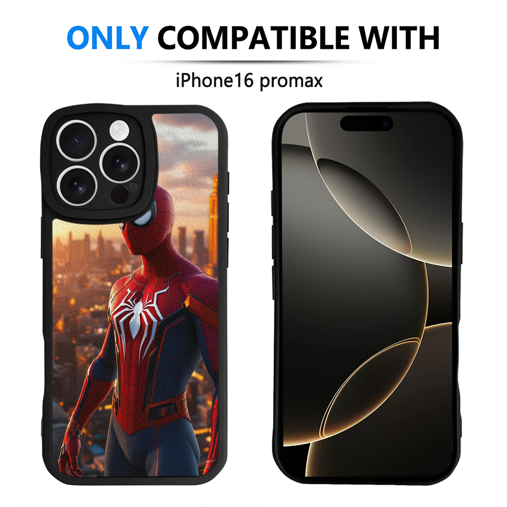 （画像用） Spider Man スパイダーマン 【iPhone 16シリーズ対応】シリコンスマホケース（レザー調） 材質：シリコン